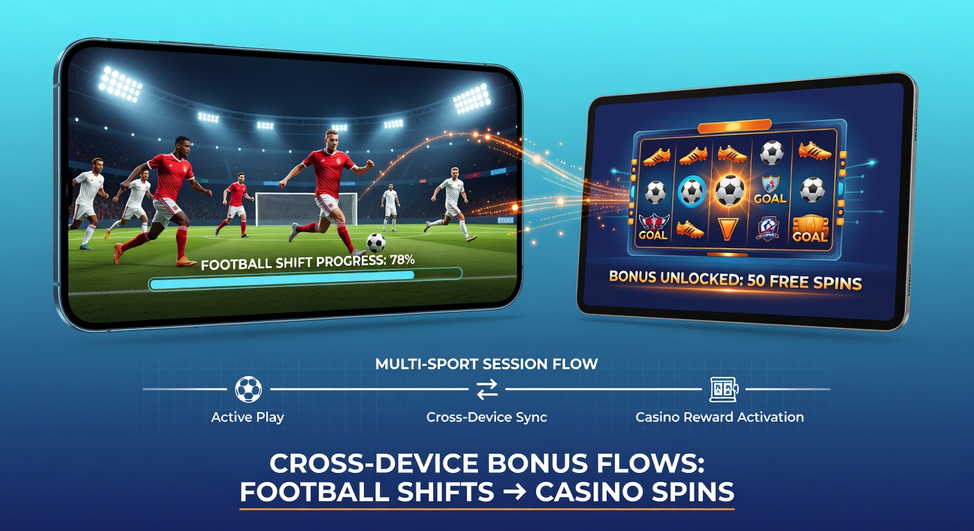 Darstellung von Multi-Sport-Sessions mit verknüpften Bonusflüssen zwischen Fußball und Casino